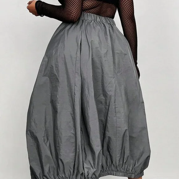 Grey Casual Women's Plus Size Minimalist Skirt - Picture 2 of 6